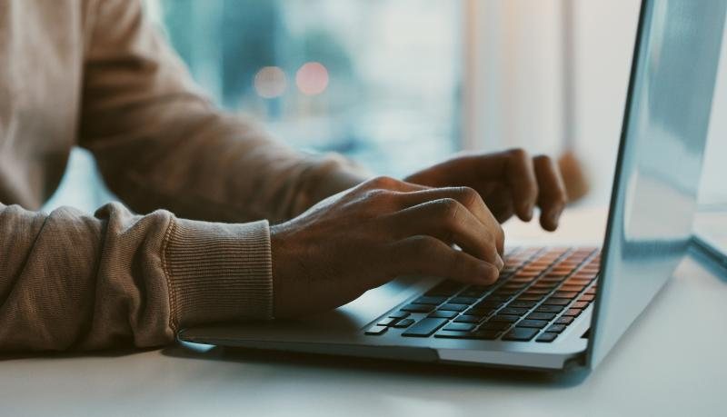 Client communicating by laptop